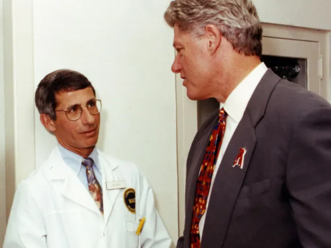 Anthony Fauci and Bill Clinton